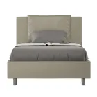 Pat 120x200 cm cu tăblie și perne din piele ecologică, fabricat în Italia - Olimpiadi Viadurini