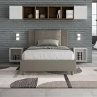 Pat 120x200 cm cu tăblie și perne din piele ecologică, fabricat în Italia - Olimpiadi Viadurini