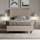 Pat 140x200 cm cu tăblie decorată cu linii verticale, Fabricat în Italia - Pattini Viadurini