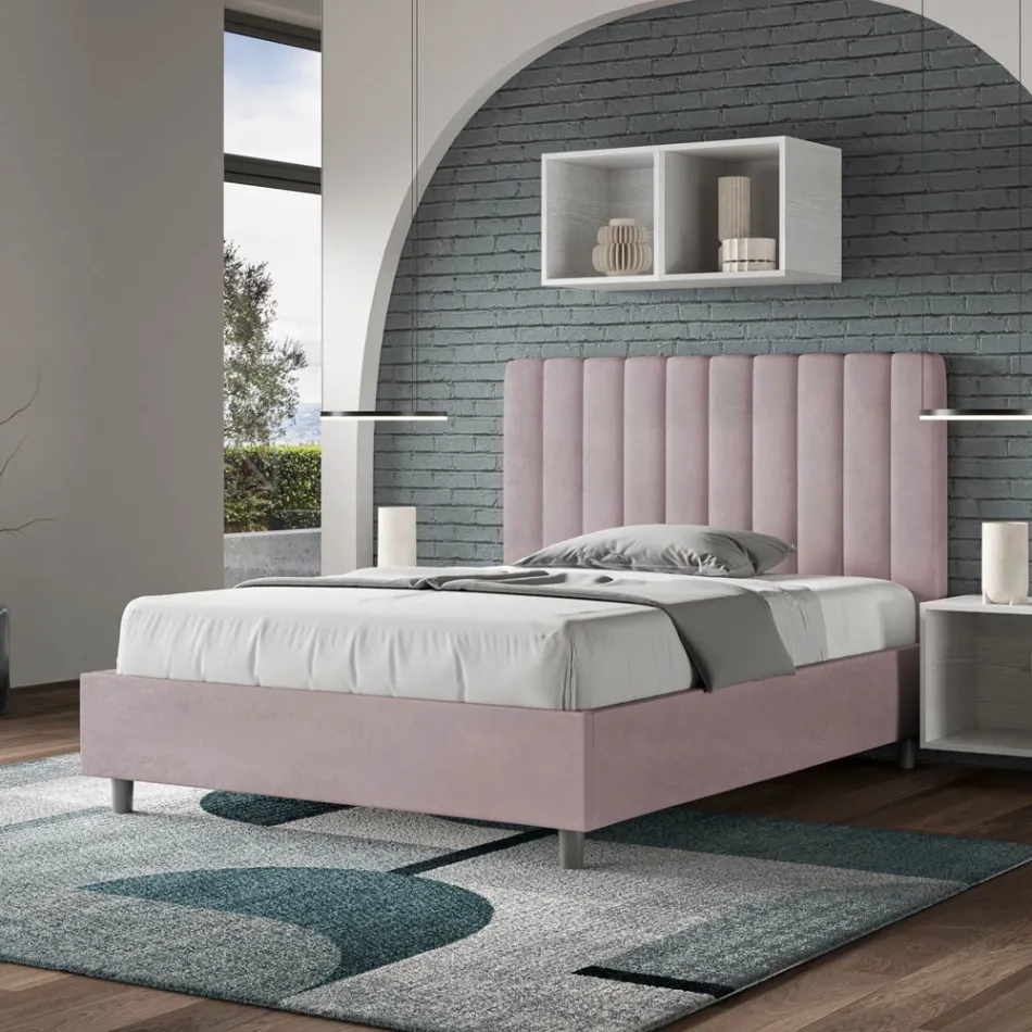 Pat din microfibră 140x200 cm cu linii verticale simetrice, fabricat în Italia - Glove Viadurini