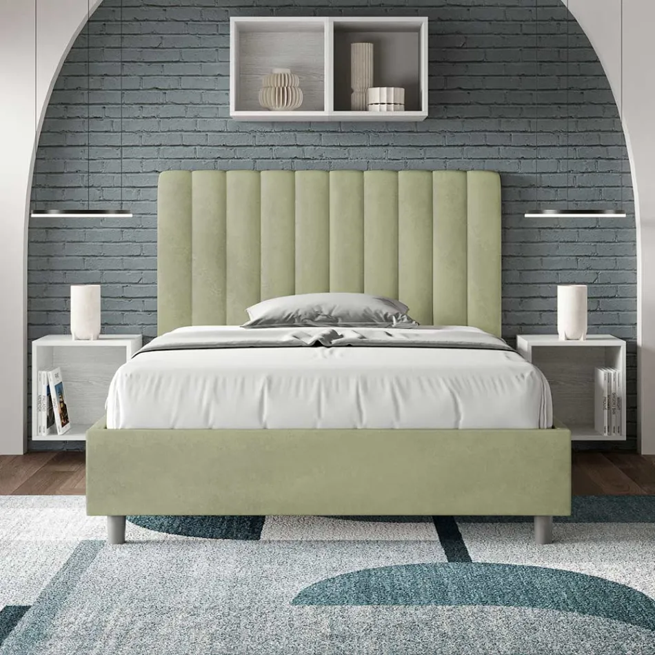 Pat din microfibră 140x200 cm cu linii verticale simetrice, fabricat în Italia - Glove Viadurini