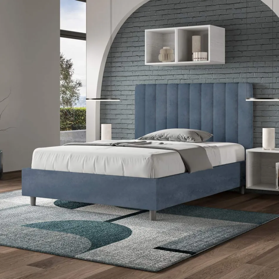 Pat din microfibră 140x200 cm cu linii verticale simetrice, fabricat în Italia - Glove Viadurini