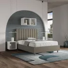Tăblie de pat 140x200 cm cu linii verticale simetrice, fabricată în Italia - Guanto Viadurini