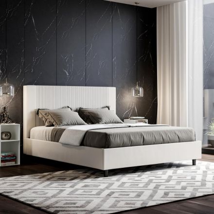 Pat 160x200 cm cu tăblie decorată cu linii verticale Fabricat în Italia - Pattini Viadurini