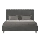 Pat din microfibră 160x200 cm cu linii verticale simetrice, fabricat în Italia - Glove Viadurini