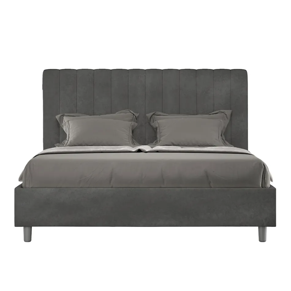 Pat din microfibră 160x200 cm cu linii verticale simetrice, fabricat în Italia - Glove Viadurini