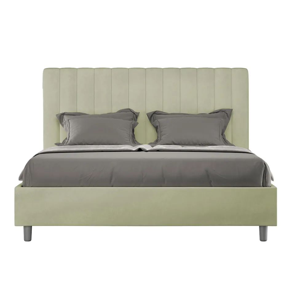 Pat din microfibră 160x200 cm cu linii verticale simetrice, fabricat în Italia - Glove Viadurini