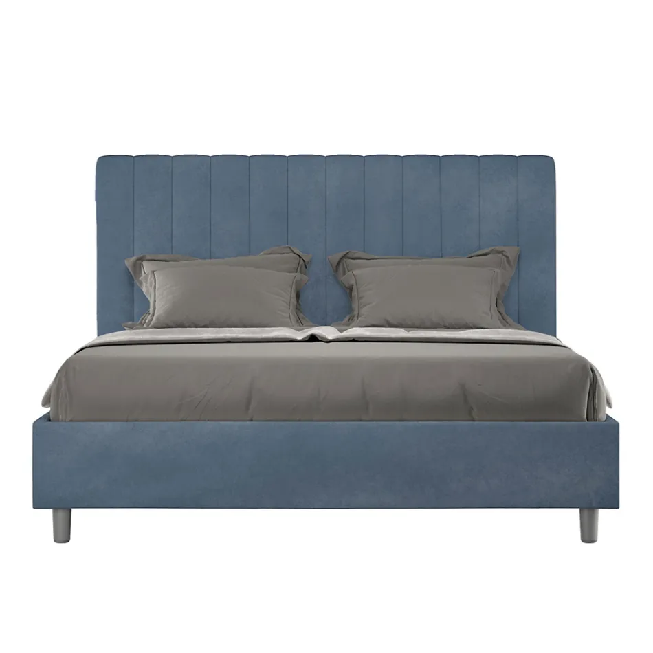 Pat din microfibră 160x200 cm cu linii verticale simetrice, fabricat în Italia - Glove Viadurini