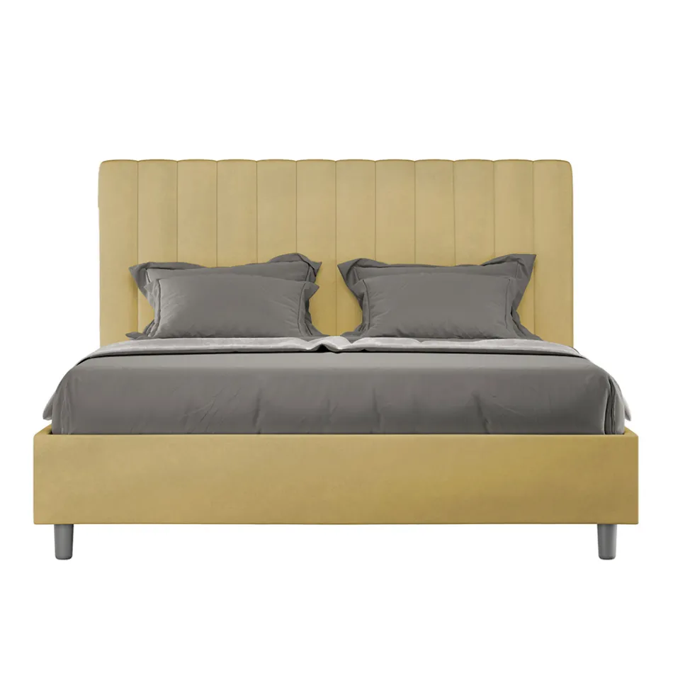 Pat din microfibră 160x200 cm cu linii verticale simetrice, fabricat în Italia - Glove Viadurini