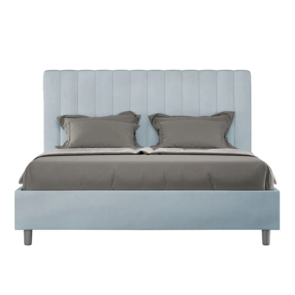 Pat din microfibră 160x200 cm cu linii verticale simetrice, fabricat în Italia - Glove Viadurini