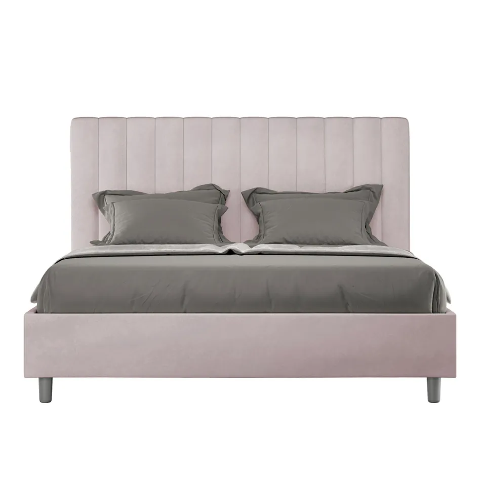 Pat din microfibră 160x200 cm cu linii verticale simetrice, fabricat în Italia - Glove Viadurini