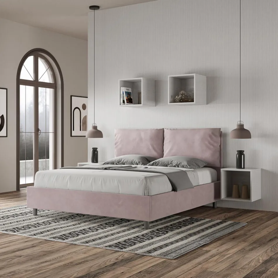 Tăblie de pat 160x200 cm cu perne din microfibră fabricată în Italia - Olympics Viadurini