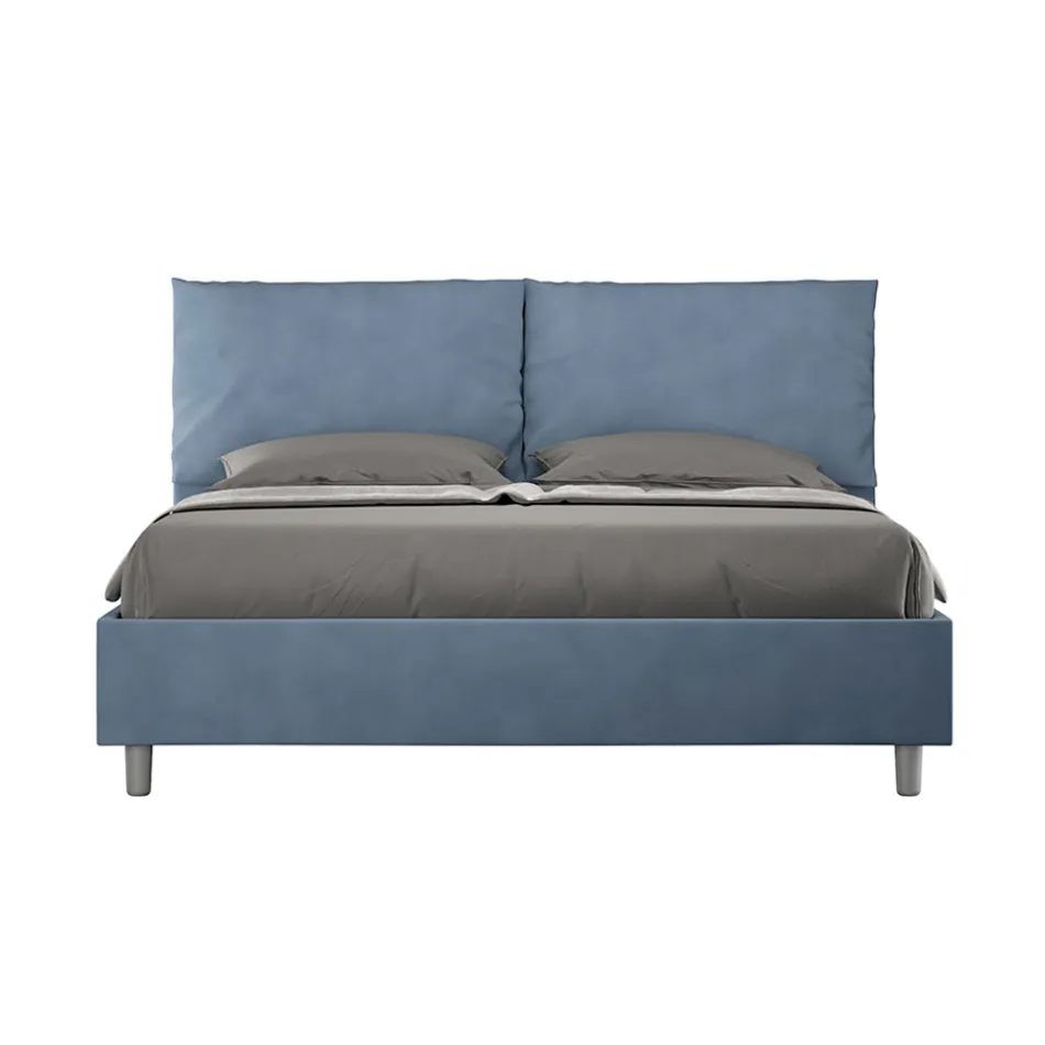 Tăblie de pat 160x200 cm cu perne din microfibră fabricată în Italia - Olympics Viadurini