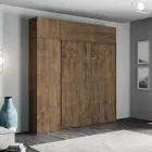 Pat Queen Size cu extensie verticală, coloană și unitate de perete - Magicarbe Viadurini