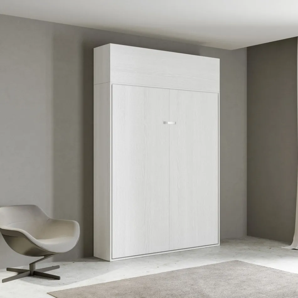 Pat Queen Size cu rabatabil vertical și unitate de perete - Magicarbe Viadurini