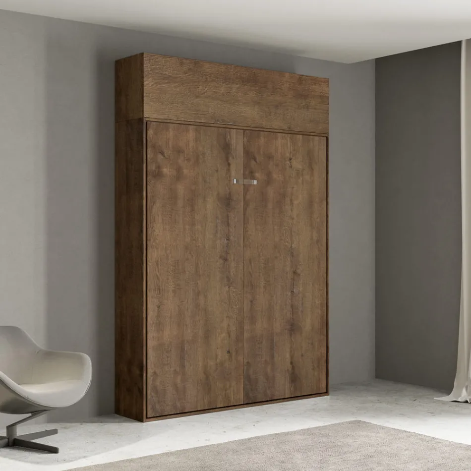 Pat Queen Size cu rabatabil vertical și unitate de perete - Magicarbe Viadurini