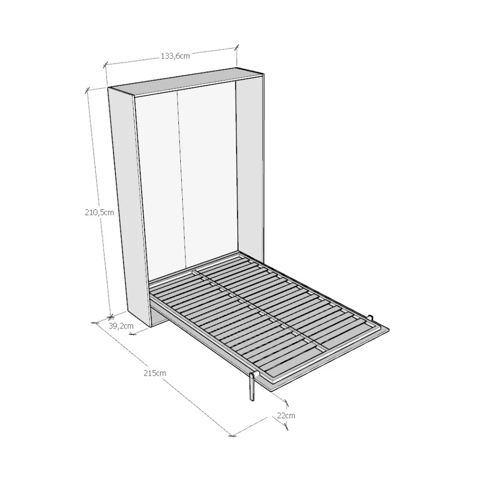 Pat Queen Size cu rabatabil vertical în diferite finisaje - Magicarbe Viadurini