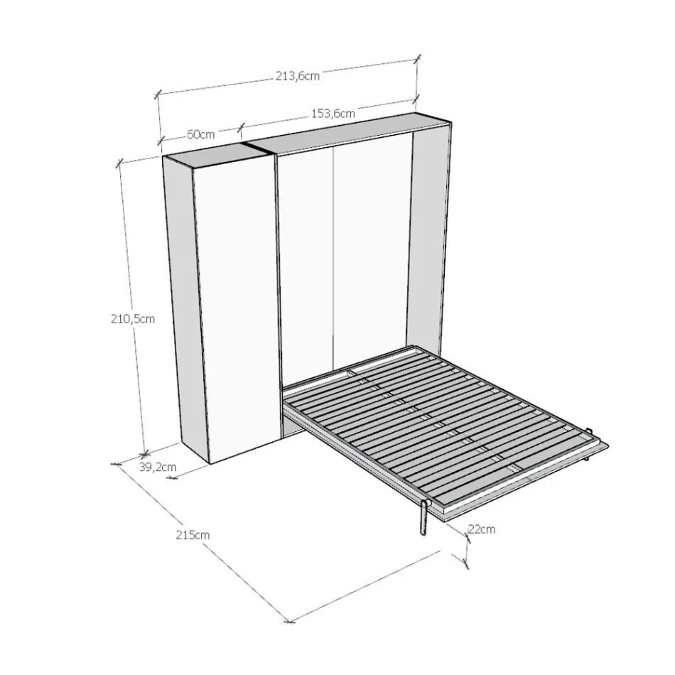 Pat francez pliabil vertical cu coloană - Magicompare Viadurini
