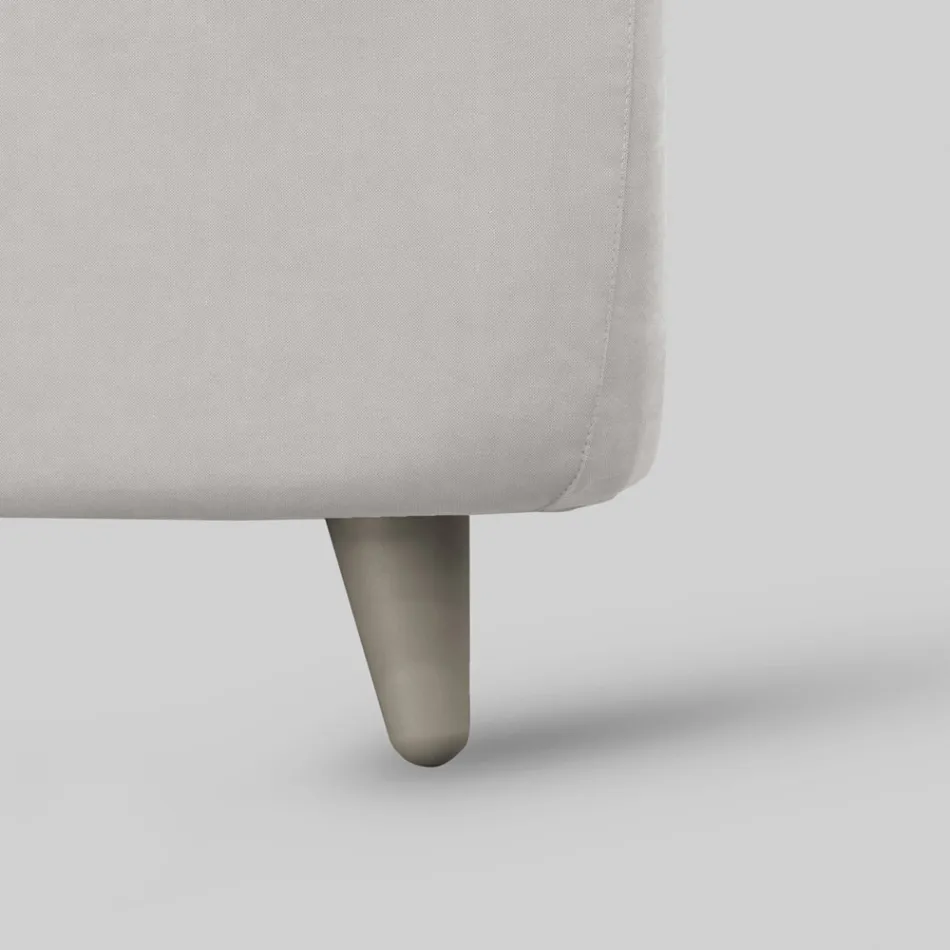 Pat de dimensiuni mari cu tăblie captusă și picioare Made in Italy - Aaron Viadurini