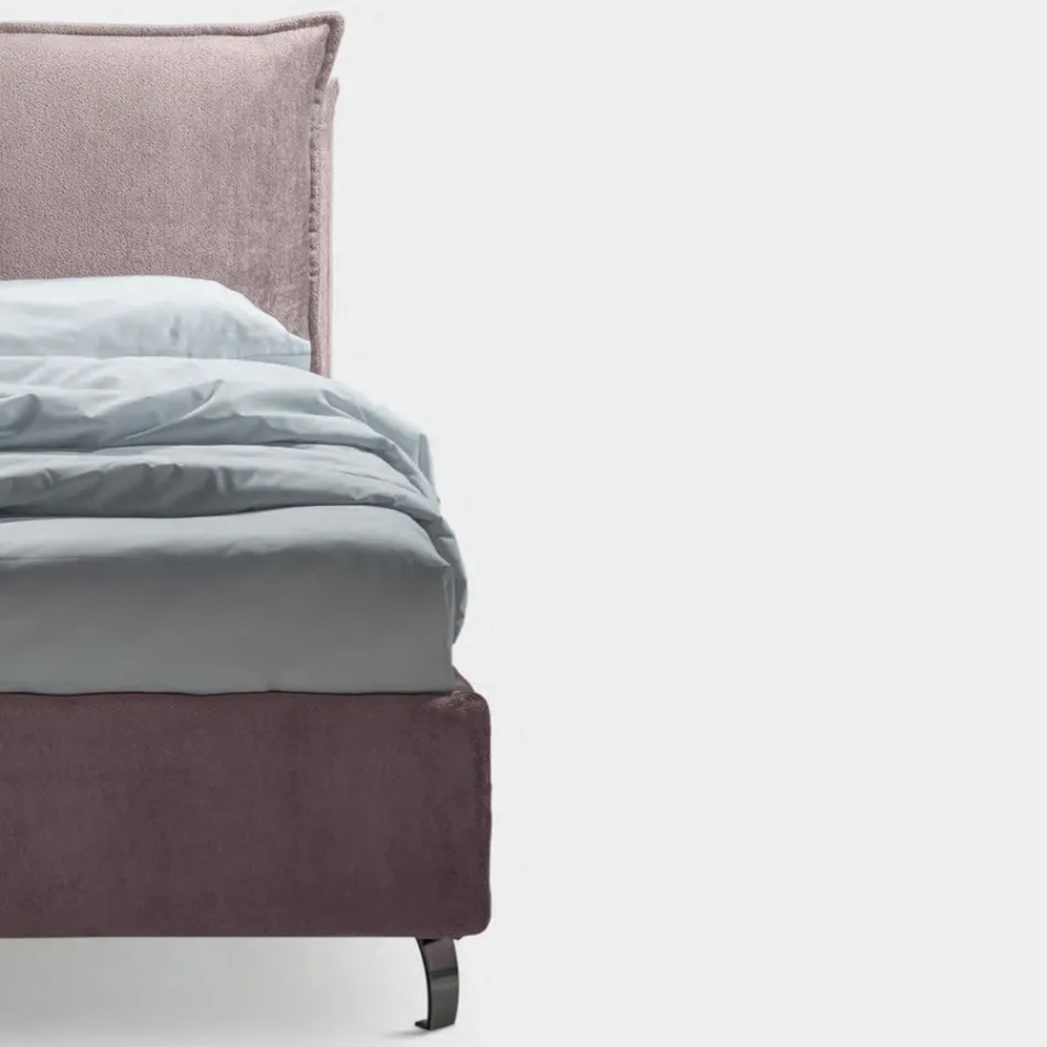 Pat Dublu 160x190 cu 2 Perne Moale cu Volan Perimetral - Ernesta Viadurini