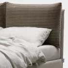 Pat Dublu 160x190 cu 2 Perne Moale in Tablia - Tramonti Viadurini