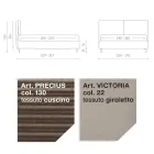 Pat Dublu 160x190 cu 2 Perne Moale in Tablia - Tramonti Viadurini