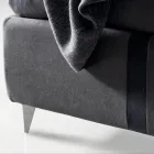 Pat dublu 160x190 cu 2 dungi verticale și paralele în două tonuri - Paolo Viadurini