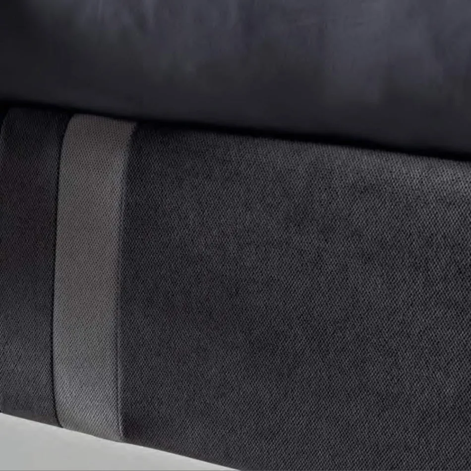 Pat dublu 160x190 cu 2 dungi verticale și paralele în două tonuri - Paolo Viadurini