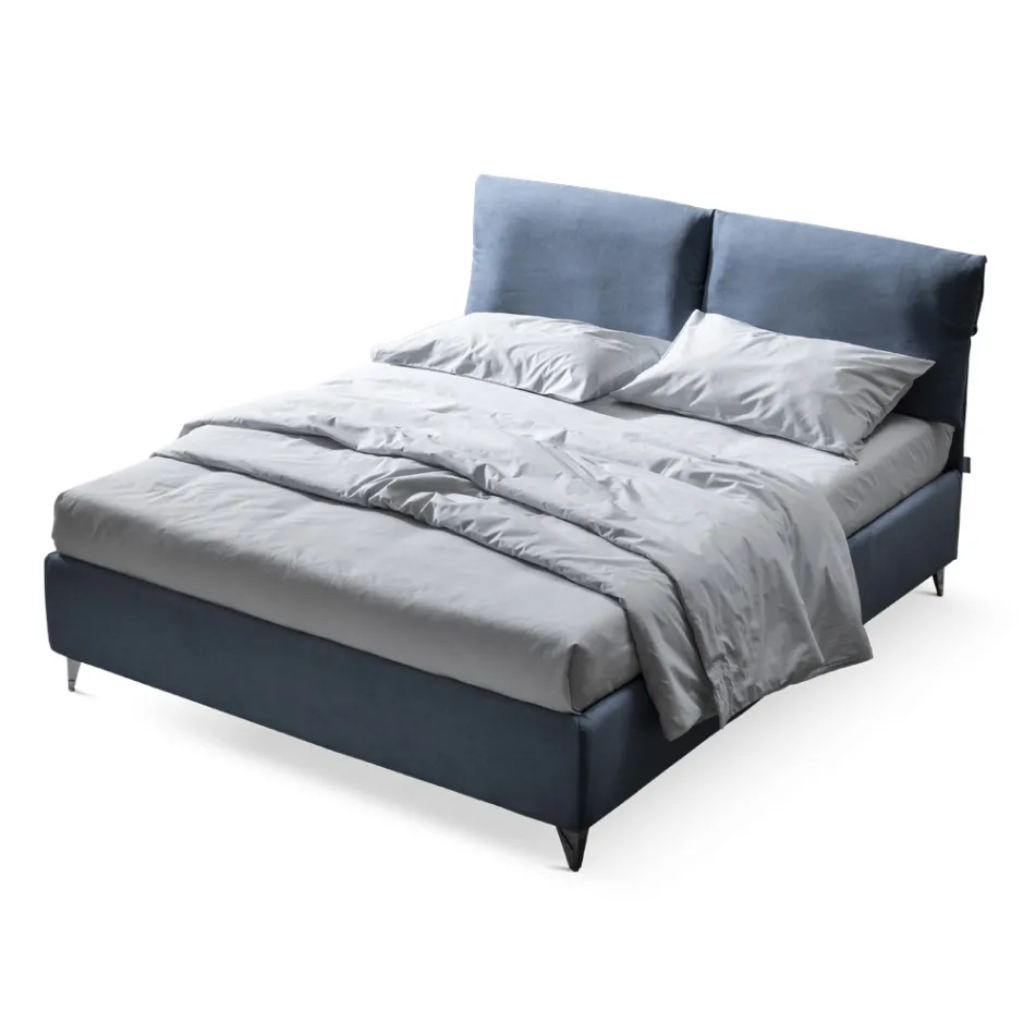 Pat dublu 160x190 cu perne care învelesc întreaga tăblie - Charme Viadurini