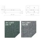 Pat dublu 160x190 cu finisaj asimetric în două tonuri - Jasmine Viadurini