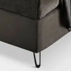 Pat dublu 160x190 cu căptușeală cu profile verticale cu cablu - Nices Viadurini