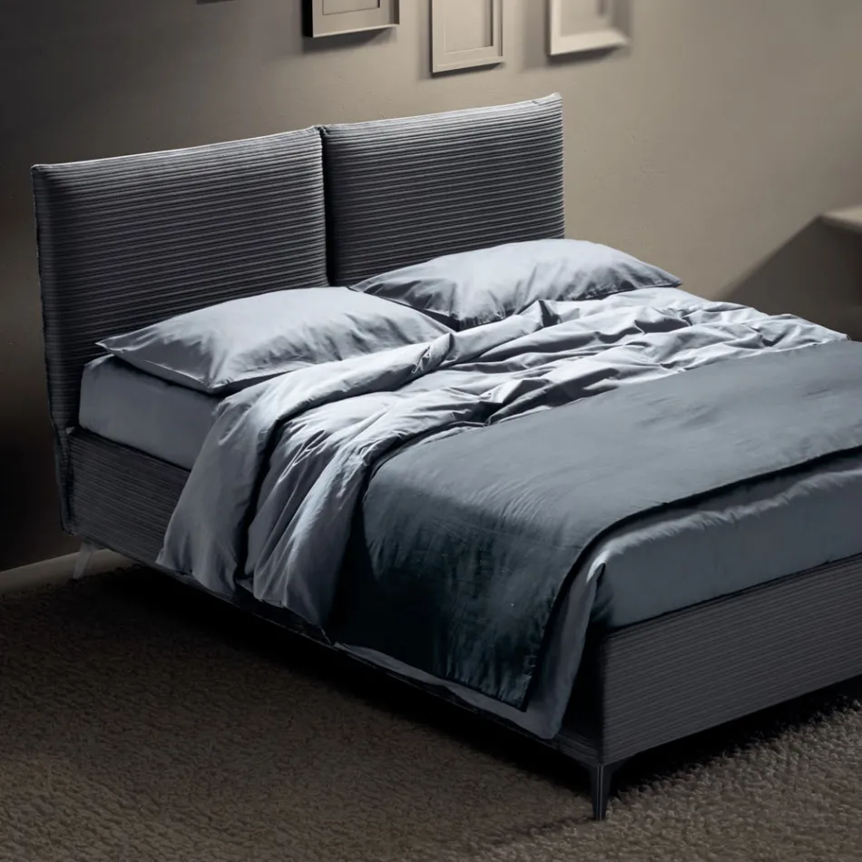 Pat dublu 160x190 cu căptușeală în formă de pernă - Brezze Viadurini