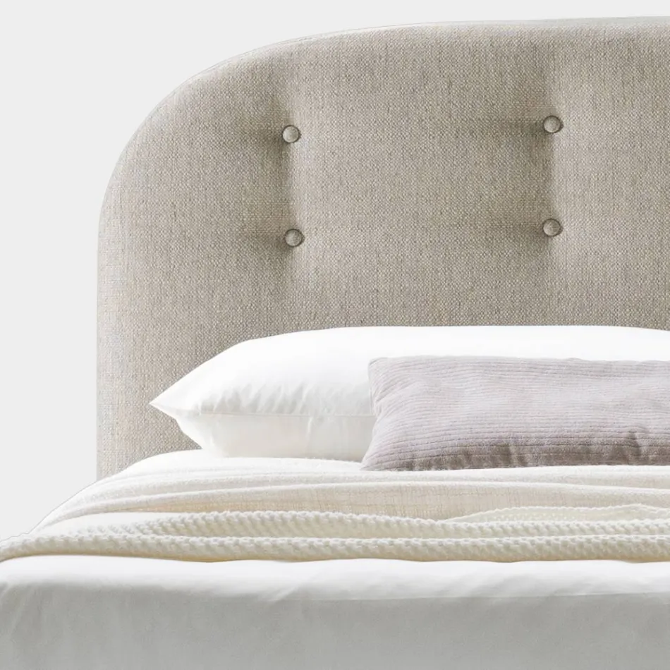 Pat dublu 160x190 cu linii curbate și nasturi Made in Italy - Oriente Viadurini