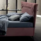 Pat dublu 160x190 cu linii curbate și bandă dublă matlasată - Gioie Viadurini