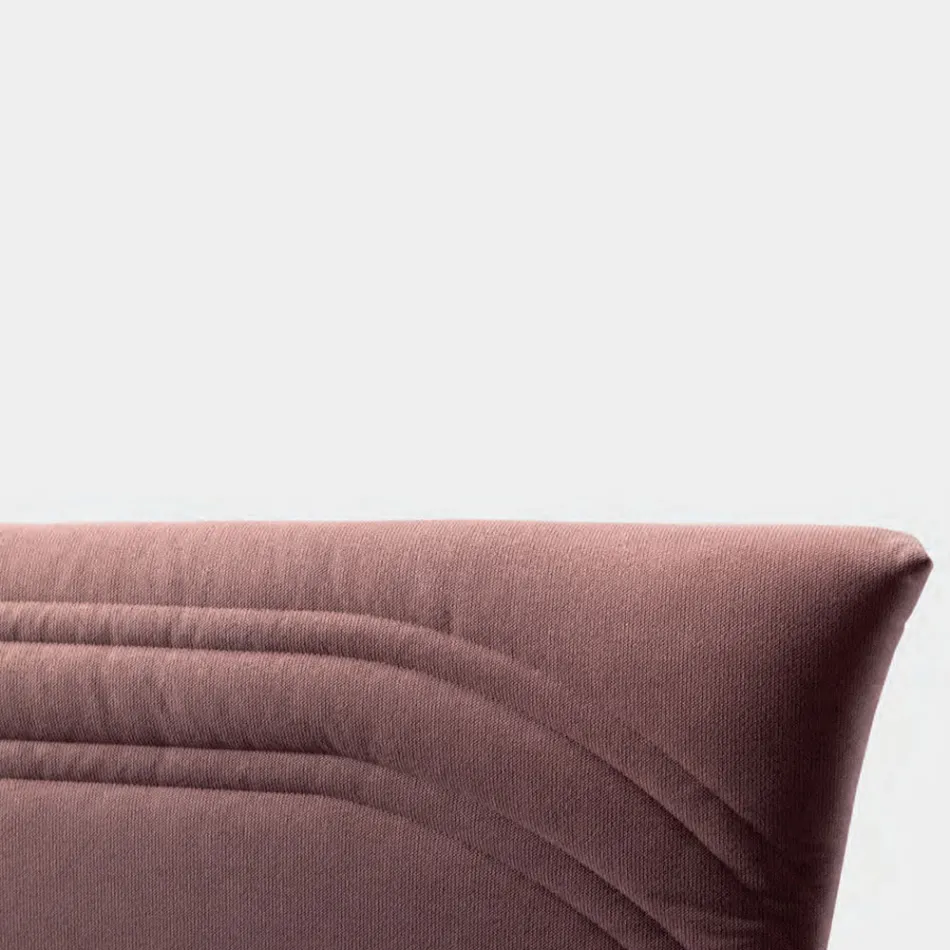 Pat dublu 160x190 cu linii curbate și bandă dublă matlasată - Gioie Viadurini