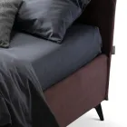 Pat dublu 160x190 cu linii curbate și bandă dublă matlasată - Gioie Viadurini