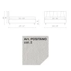 Pat dublu 160x190 cu profile oblice cu snur în tăblie - Euforie Viadurini