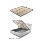 Pat dublu 160x190 cu tăblie perimetrală cu volane și nasturi - Rest Viadurini