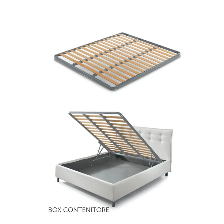 Pat dublu 160x190 cu tăblie perimetrală cu volane Made in Italy - Rest Viadurini