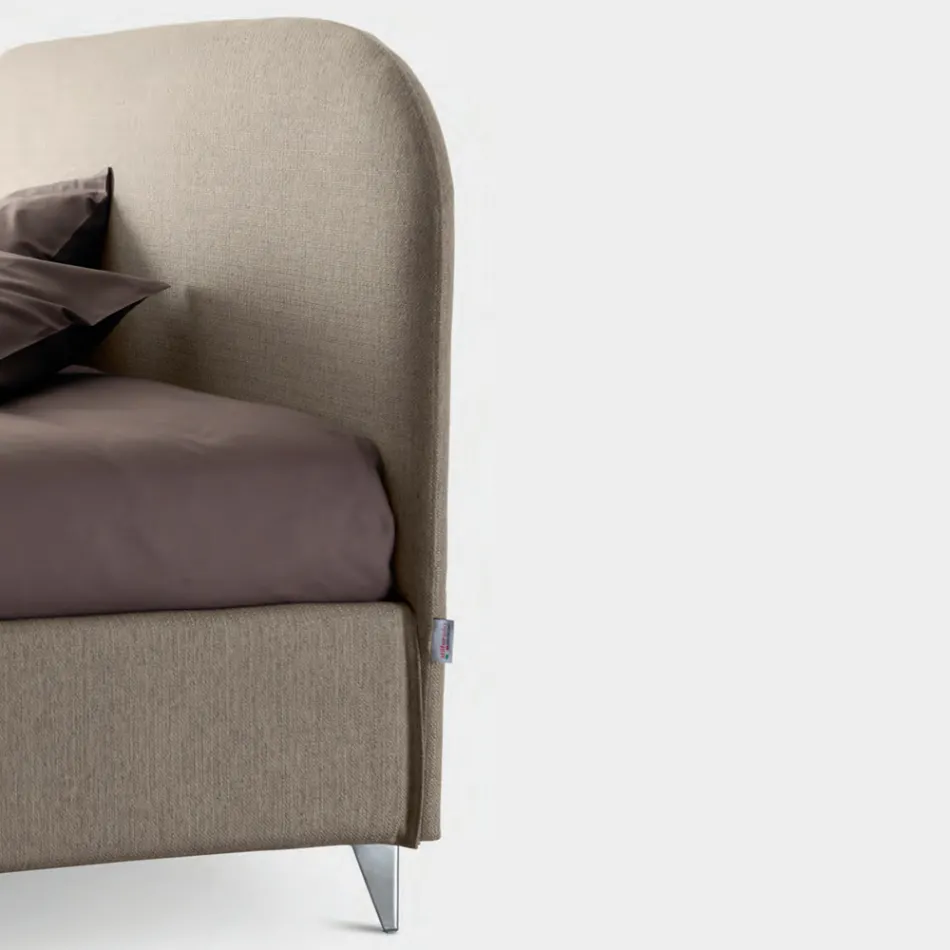 Pat dublu 160x190 cu tăblie linie curbată Made in Italy - Oriente Viadurini