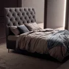 Pat dublu 160x190 cu tăblie înaltă și matlasată Made in Italy - Sallie Viadurini