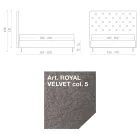 Pat dublu 160x190 cu tăblie înaltă și matlasată Made in Italy - Sallie Viadurini