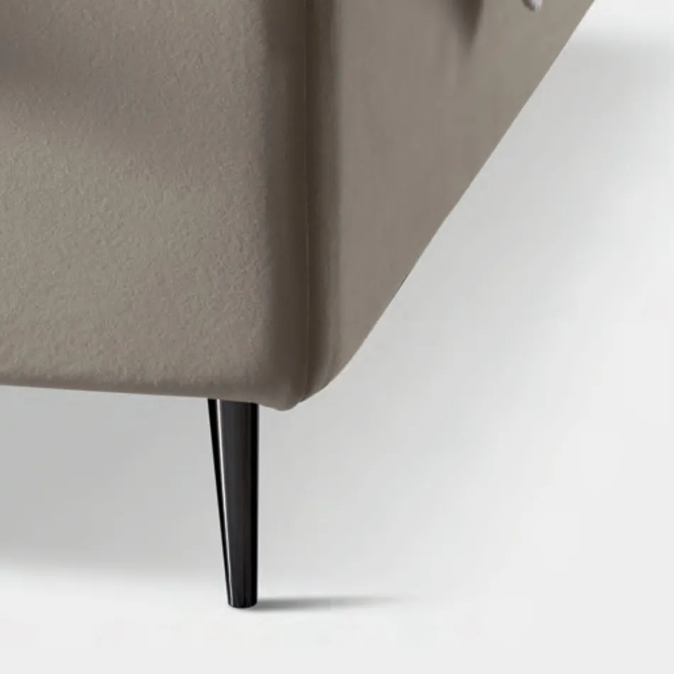 Pat dublu 160x190 cu matlasare cu benzi verticale late - Magan Viadurini