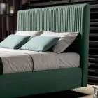 Pat dublu 160x190 cu matlasare cu bandă îngustă cu mai multe dungi - Meduse Viadurini