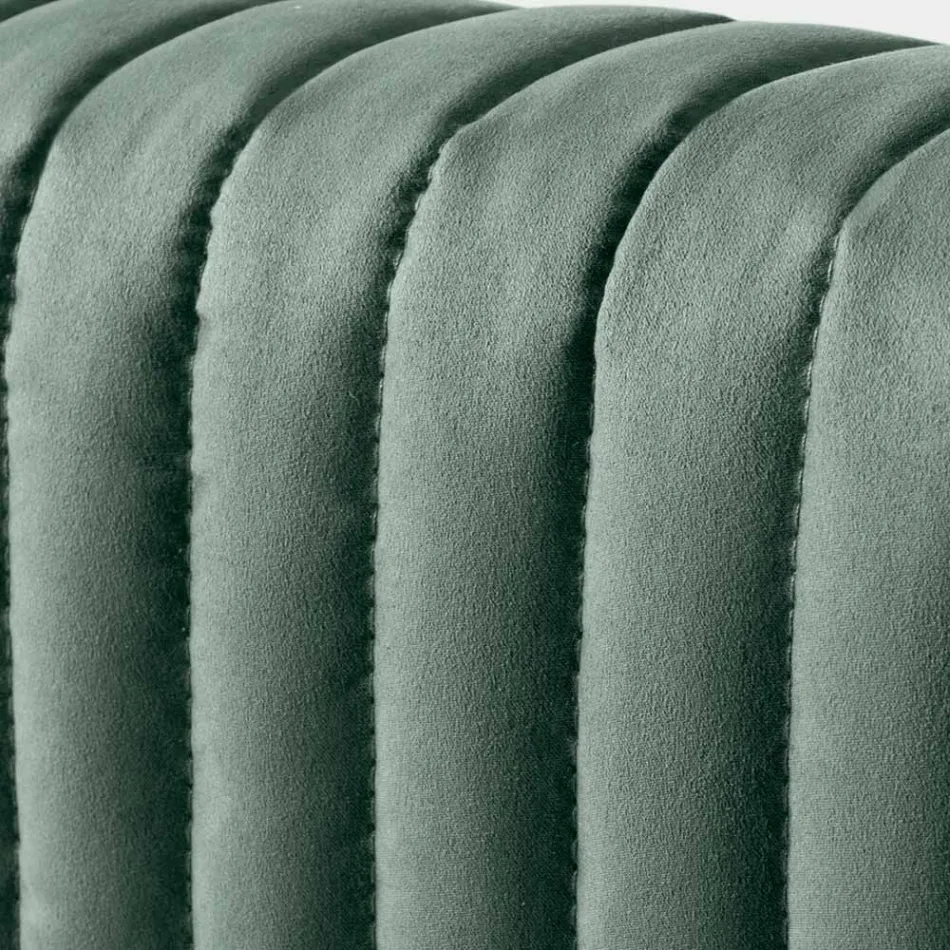 Pat dublu 160x190 cu matlasare cu bandă îngustă cu mai multe dungi - Meduse Viadurini