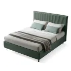 Pat dublu 160x190 cu matlasare cu bandă îngustă cu mai multe dungi - Meduse Viadurini