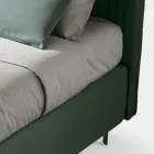 Pat dublu 160x190 cu matlasare cu bandă îngustă cu mai multe dungi - Meduse Viadurini