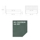 Pat dublu 160x190 cu matlasare cu bandă îngustă cu mai multe dungi - Meduse Viadurini