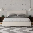 Pat dublu 160x200 cm cu tăblie din piele ecologică, fabricat în Italia - Pallone Viadurini