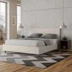 Pat dublu 160x200 cm cu tăblie din piele ecologică, fabricat în Italia - Pallone Viadurini